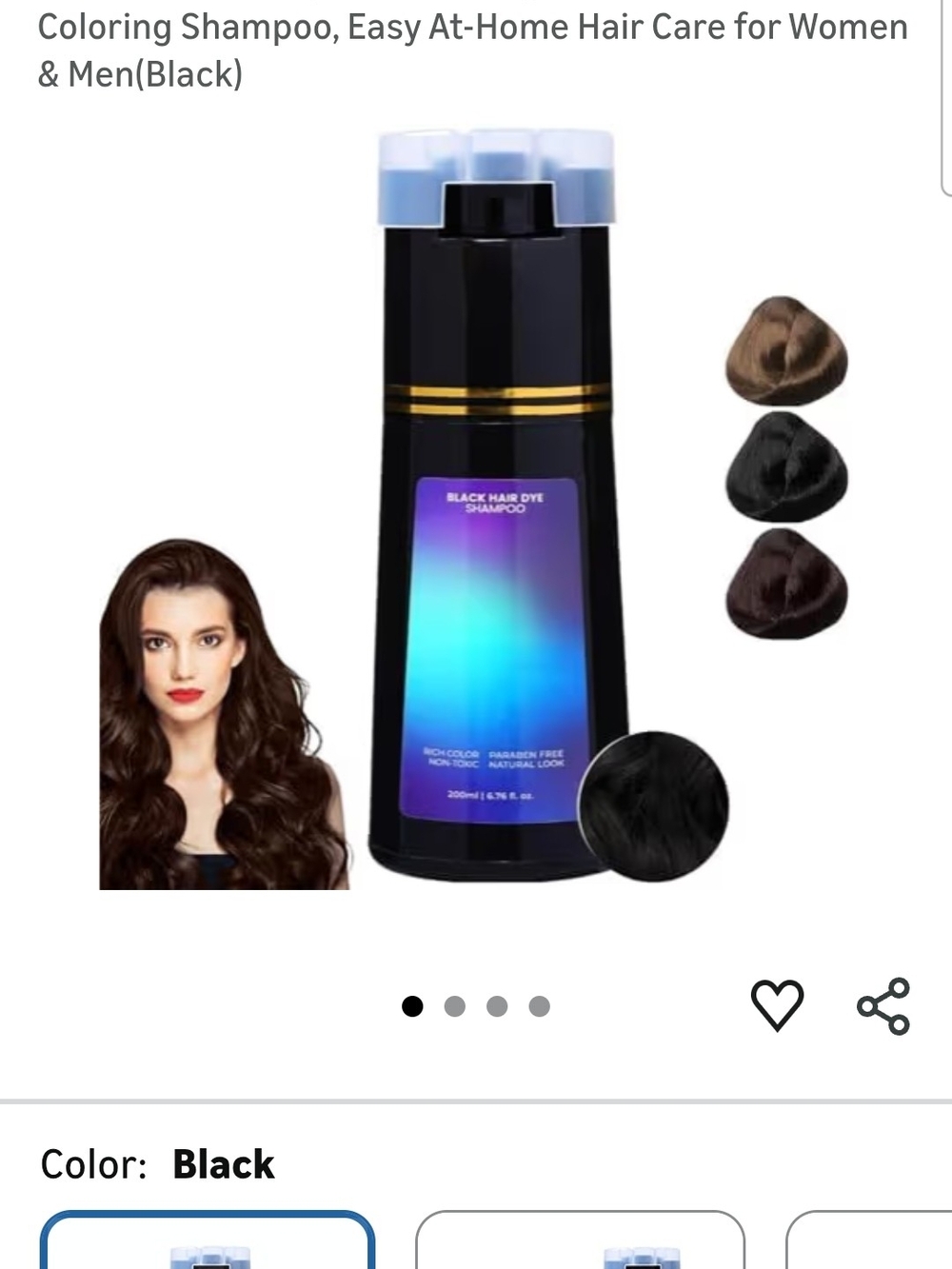 Black Hair Coloring Shampoo for Women - At-Home Color